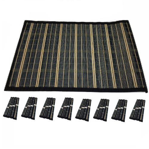 Set of 8 BAMBOO PLACEMATS Dinner Table Decor Party Natural Party 45x30cm BULK - Main Image