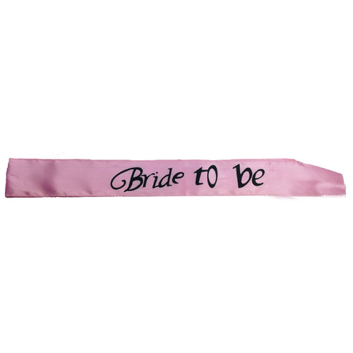 HEN'S NIGHT SASH Party Girls Wedding Bridesmaid Bridal Bride To Be Satin Sashes - Bride To Be (Light Pink) - Main Image