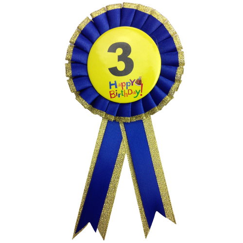 BIRTHDAY BADGE Party Favour Award Rosette Fancy Dress Girls Boys Childrens Kids - - Main Image