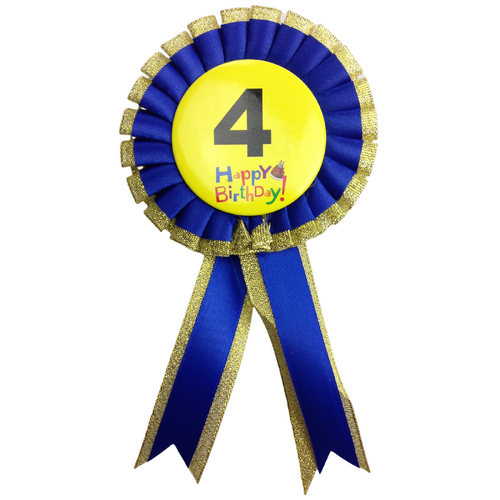 BIRTHDAY BADGE Party Favour Award Rosette Fancy Dress Girls Boys Childrens Kids - - Main Image