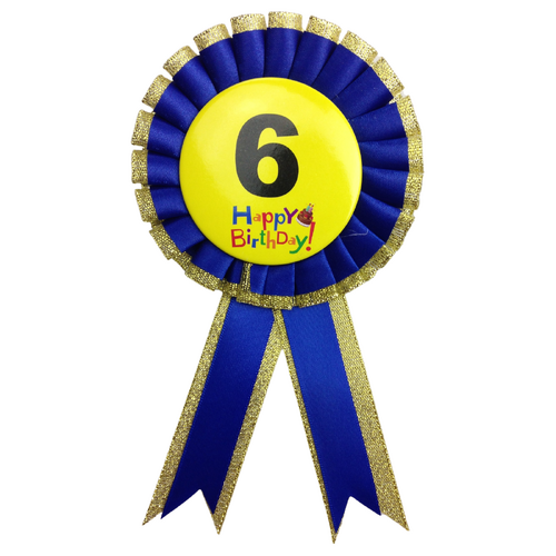 BIRTHDAY BADGE Party Favour Award Rosette Fancy Dress Girls Boys Childrens Kids - - Main Image