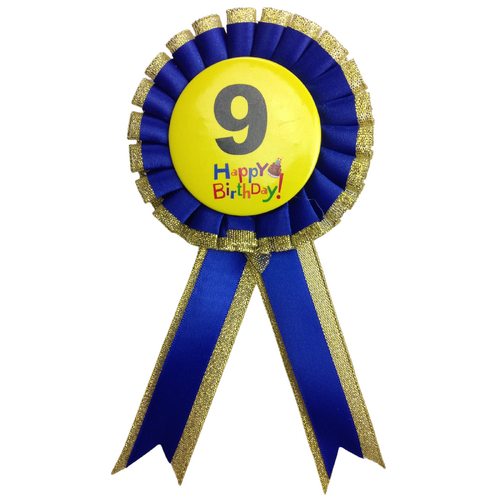 BIRTHDAY BADGE Party Favour Award Rosette Fancy Dress Girls Boys Childrens Kids - - Main Image
