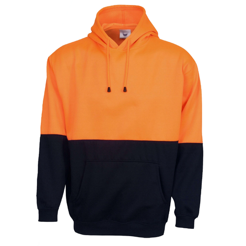 HI VIS POLAR FLEECE HOODIE Jumper Safety Workwear Fleecy Jacket Unisex - Orange - L - Main Image