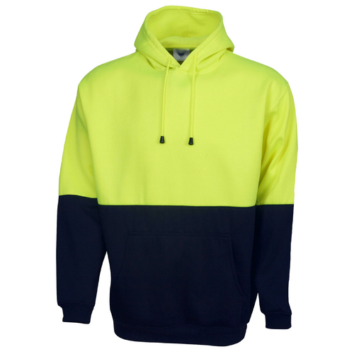 HI VIS POLAR FLEECE HOODIE Jumper Safety Workwear Fleecy Jacket Unisex - Yellow - XXL - Main Image