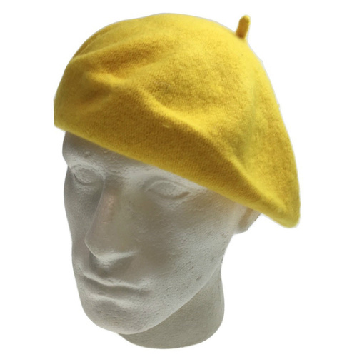 Unisex FRENCH BERET HAT sboy Military Cap Winter Warm Army Style Beanie - Yellow - Main Image