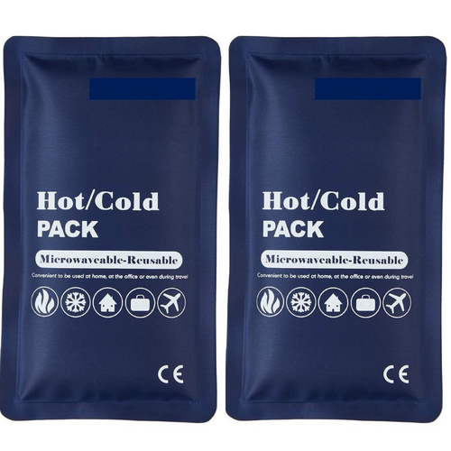 2x HOT COLD PACK First Aid Reusable Ice Heat Gel Packs Microwaveable Relief - Main Image
