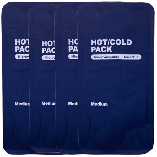 4x HOT COLD PACK First Aid Reusable Ice Heat Gel Packs Microwaveable Relief Bulk - Main Image