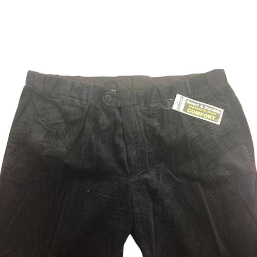 MENS CORDUROY PANTS Trousers Cords Casual STRETCH COTTON Size 32""-44"" Adjustable - Navy (49) - 97 (38"") - Main Image