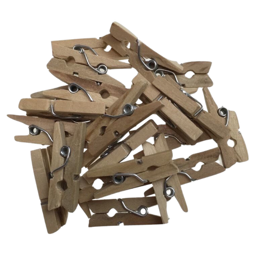 600pcs MINI WOODEN PEGS Natural Craft Baby Shower Clothes Line Pin BULK 35mm - Main Image