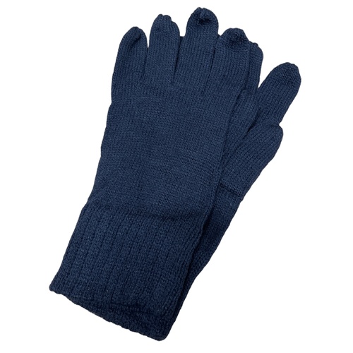 Acrylic Knitted Gloves Winter Warm Mens Soft Sports Snow Ski Loose Daggy MK416 - Navy - One Size Fits Most - Main Image