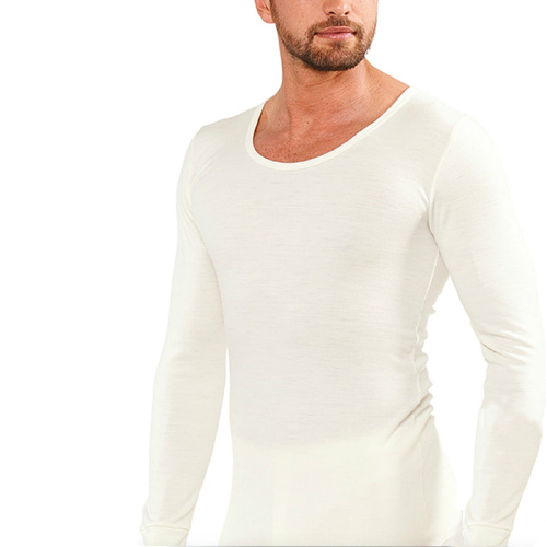 Mens THERMAL Long Sleeve Top Merino Wool Blend Underwear AUS MADE Thermals Warm - Medium (95cm) - Main Image