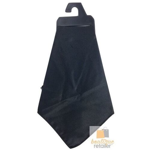 Mens POCKET SQUARE Party Silk Suit Handkerchief Kerchief Hanky Wedding  - Black - Main Image
