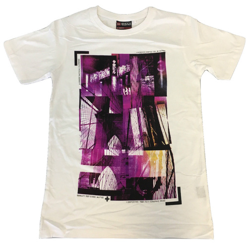 100% Cotton T-Shirt with Print Design Slim Fit Basic Tee Top XS-XXL - White - X-Small - Main Image