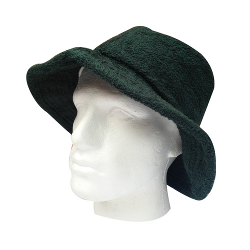 Terry Towelling BUCKET HAT Daggy Fishing Camping Lad Cap Retro  100% COTTON - Bottle Green - XXL - Main Image