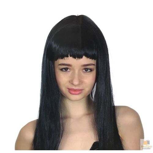 LONG WIG Straight Party Hair Costume Fringe Cosplay Fancy Dress 70cm Womens - Black (22450) - Main Image