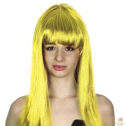 LONG WIG Straight Party Hair Costume Fringe Cosplay Fancy Dress 70cm Womens - Yellow (22461) - Main Image