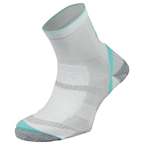 BRBL Atlas Socks Hiking Trekking Trail Run Outdoor Camping MADE IN ITALY Crew - White/Aqua - S - Main Image