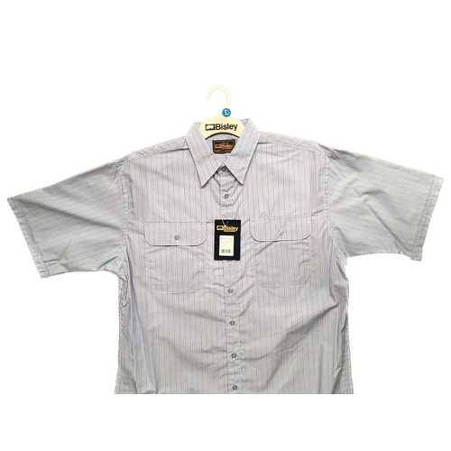 BISLEY SHORT SLEEVE SHIRT Everyday Casual Business Work Cotton Blend Check - BS2552_VPLB (PLB) - L - Main Image