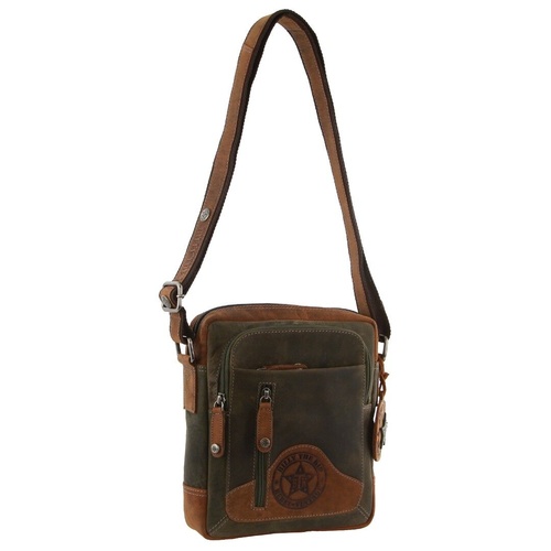 Billy The Kid Olive Leather Crossbody/Shoulder Bag - Main Image