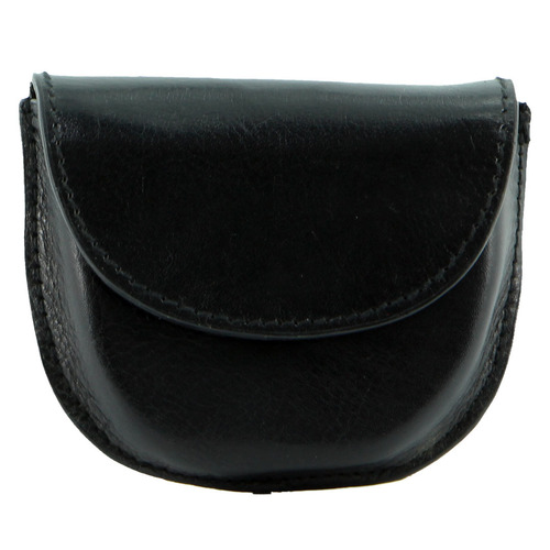 Milleni Genuine Leather Coin Purse Holder Wallet with Belt Loop - Black - Main Image
