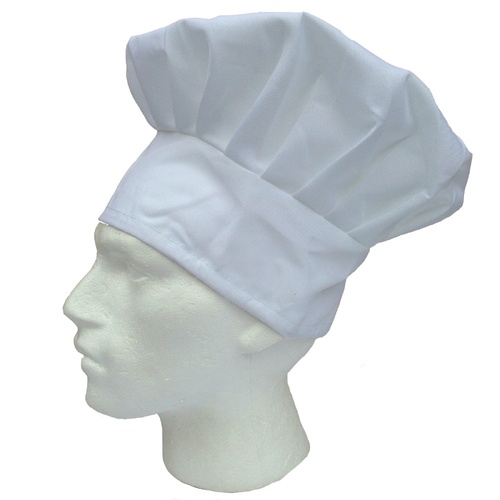 ADULT CHEFS HAT White Kitchen Cooking Baker Cap Chef Party Cotton Blend BBQ - Main Image