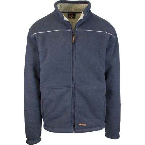 Mens Full Zip Sherpa Polar Fleece Jumper Lined Warm Winter Jacket Pullover  - M - Main Image