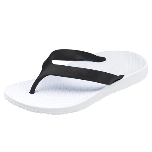 ARCHLINE Flip Flops Orthotic Thongs Arch Support Shoes Footwear - White/Black - EUR 47 - Main Image