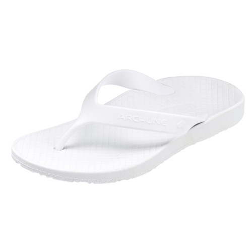 ARCHLINE Flip Flops Orthotic Thongs Arch Support Shoes Footwear - White/White - EUR 45 - Main Image