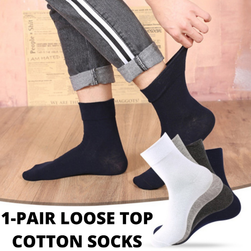 1x Pair COTTON Rich LOOSE TOP SOCKS Dress Medical Circulation Diabetic Comfort -  - - Main Image