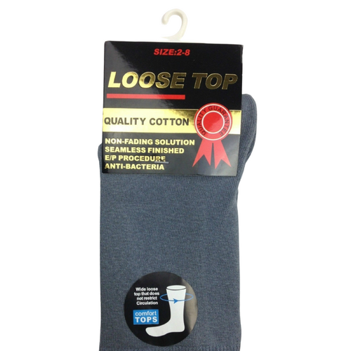 1x Pair COTTON Rich LOOSE TOP SOCKS Dress Medical Circulation Diabetic Comfort -  - - Main Image