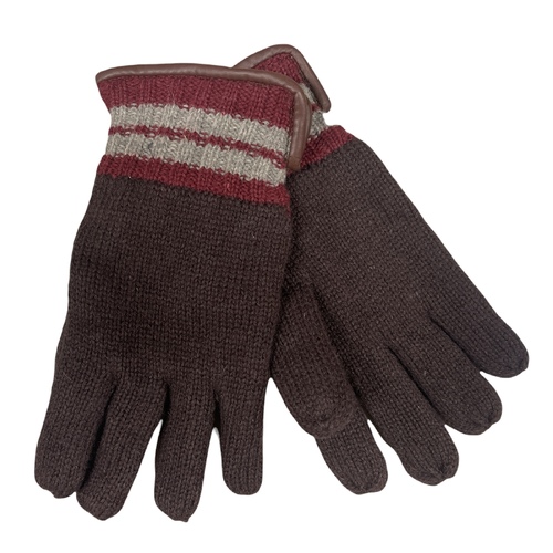 DENTS Wool Gloves Winter w/ Warm Fleece Insulated Thermal Knitted - Brown - Main Image