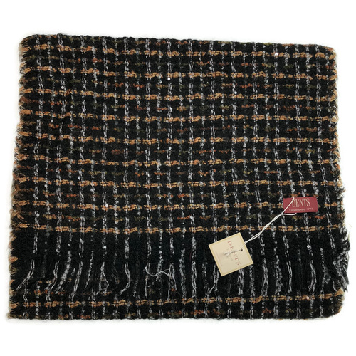 DENTS Womens Checked Weave Scarf Wool Blend Winter Warm - Berry - Main Image
