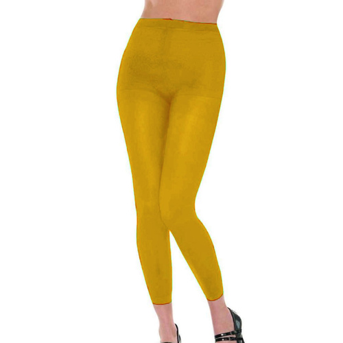 FOOTLESS TIGHTS Ladies Fluro Colourful Dance Hosiery Womens Stockings - Yellow - Main Image