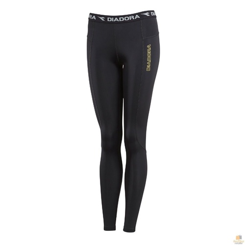 DIADORA Ladies Compression Sports Full Length Tights Gym Yoga - Black - 14 - Main Image