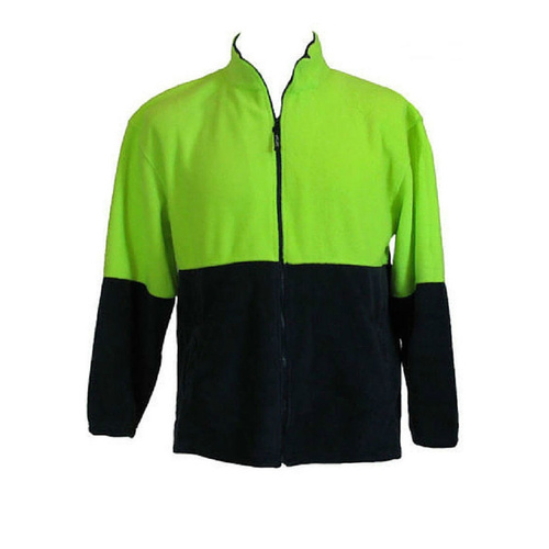 HI VIS POLAR FLEECE Jumper Full Zip Safety Workwear Fleecy Jacket Unisex - Yellow - XXL - Main Image