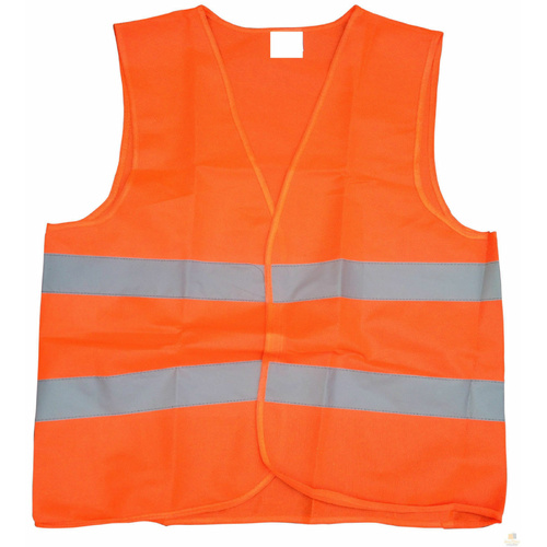 Hi Vis Safety VEST Reflective Tape Workwear Orange ONE SIZE Night & Day Use - Main Image