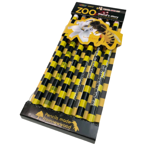 72pcs ZOO Animal Pencil Set Jungle Kids Party Favours - Honeybee - Main Image
