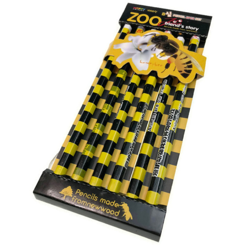 6pcs ZOO Animal Pencil Set Jungle Kids Party Favours - Honeybee - Main Image