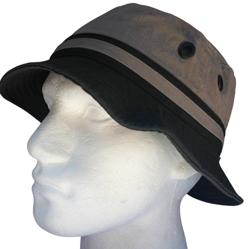 DENTS 100% Cotton Bucket Hat Fishing Summer Sun Hiking Cap Brim - Khaki - 59cm - Main Image
