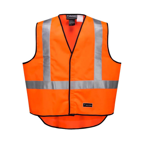 HUSKI Hi Vis Patrol Vest 3M Reflective Tape Safety Workwear High Visibility - Orange - 3XL - Main Image