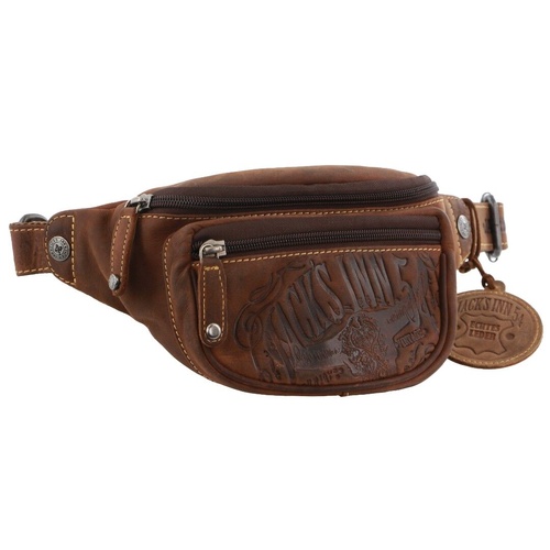 Jack's Inn Mudslide Brown Crazy Horse Leather Bumbag Waist Belt Bag Pouch in Cognac - Main Image
