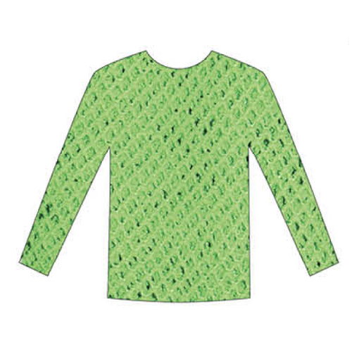 LONG SLEEVE FISHNET TOP Blouse T Shirt Tee Costume Party See Through - Fluro Green - Main Image