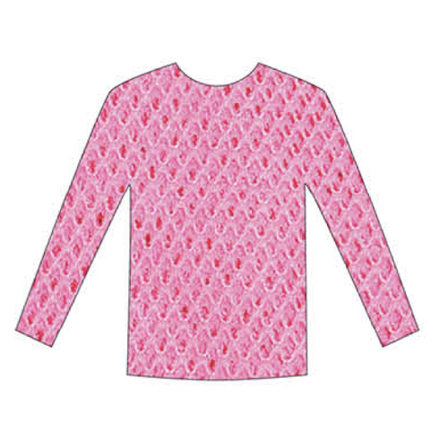LONG SLEEVE FISHNET TOP Blouse T Shirt Tee Costume Party See Through - Light Pink - Main Image