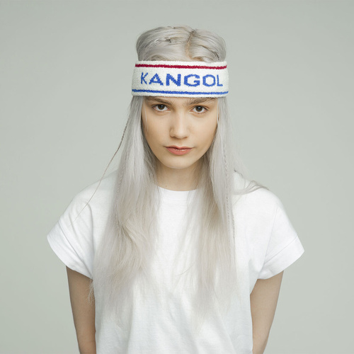 Kangol Bermuda Stripe Headband Stretch Sweatband - White/Ciano - One Size - Main Image