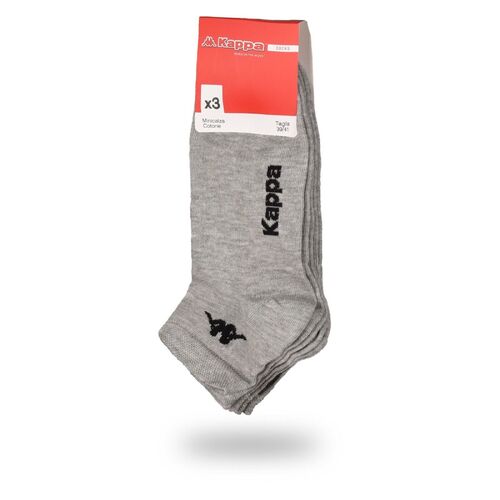 Kappa Mens Ankle Socks - Grey - 1 Pack of 3 - EU 42-44 - Main Image