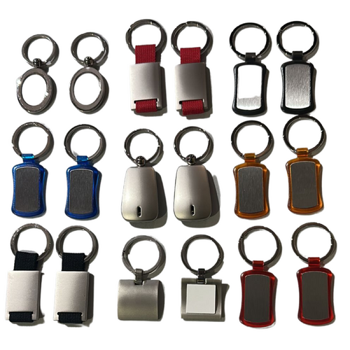 100x High Quality Key Rings Tag Keyring Bag Badge - Assorted Colours & Styles - Bulk - Main Image
