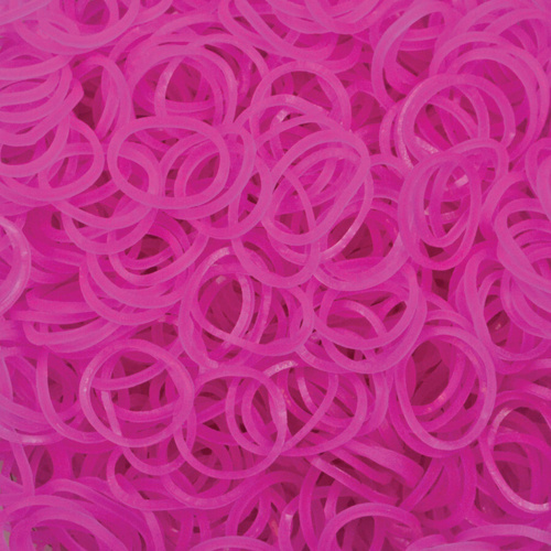 4800 LOOM BANDS Rubber Refill Kit DIY Magical Bracelet 192 S Clips 16 Hooks BULK - Plain Hot Pink - Main Image