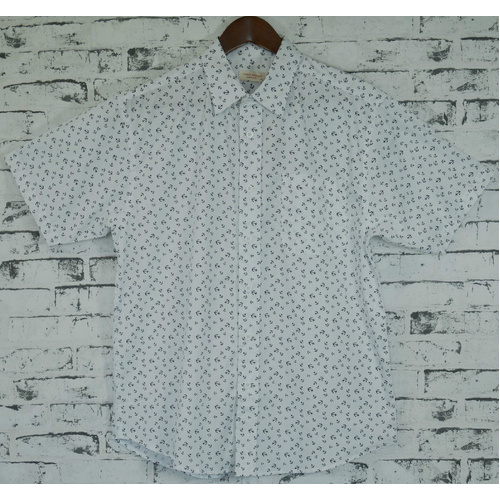 Mens MARINE ANCHOR SHIRT 100% COTTON Surf Party Short Sleeve Vintage S-6XL - White - 3XL - Main Image