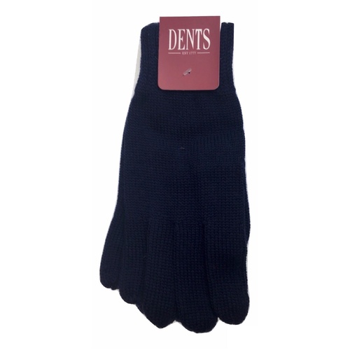 100% PURE WOOL GLOVES Winter Snow Ski Plain Knit Knitted Warm MK341 Plain - Navy - Main Image