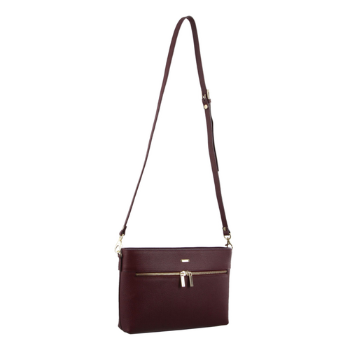 Morrissey Italian Structured Leather Cross Body Handbag (MO3028) Bag - Wine - Main Image